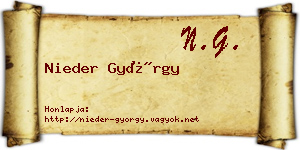 Nieder György névjegykártya